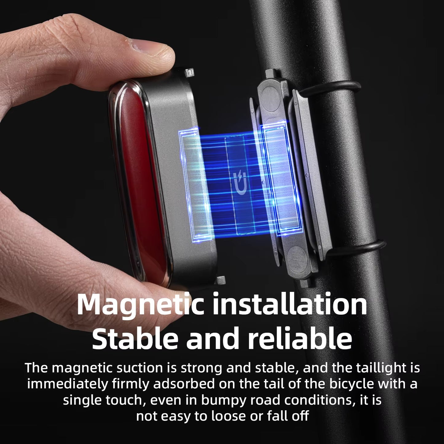 Bicycle Light Magnetic Smart Tail Light, 400mAh LED Lamp, Type-C Recharge, 7 Modes Intelligent Brake Sensor