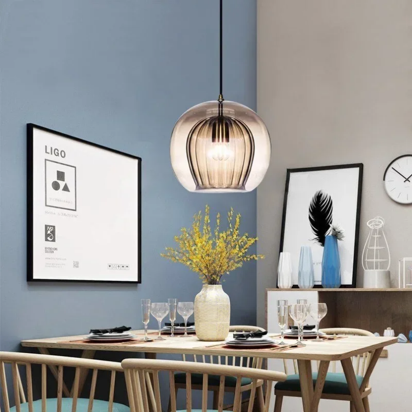 LED Hanging Lamp Modern Glass Pendant Light, Chandelier Lighting Fixtures for Dining Living Room, Home Decor
