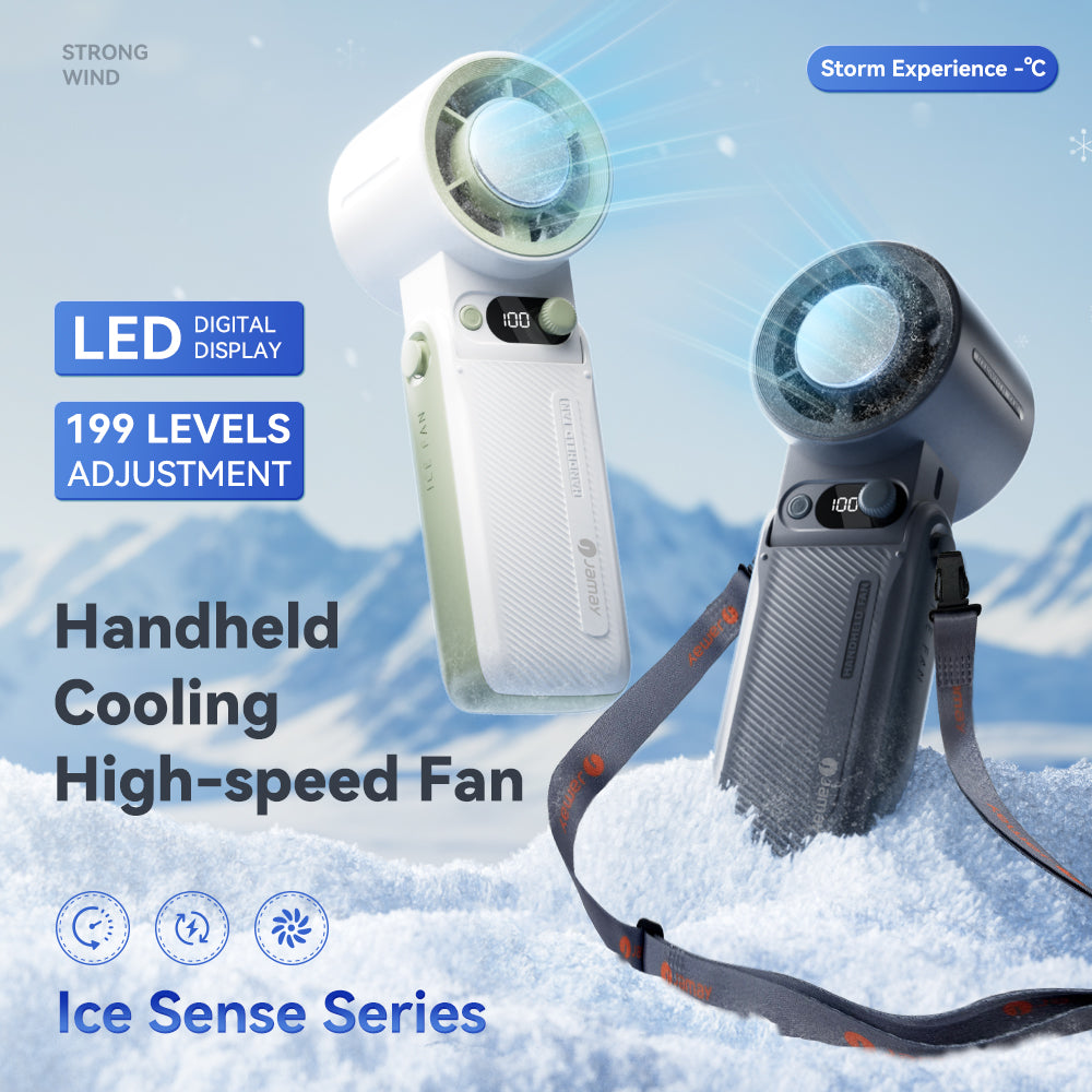 8000mAh Turbo Handheld Fan 199 Adjustable Speeds LED Digital Display Powerful Portable Cooling Fan  2
