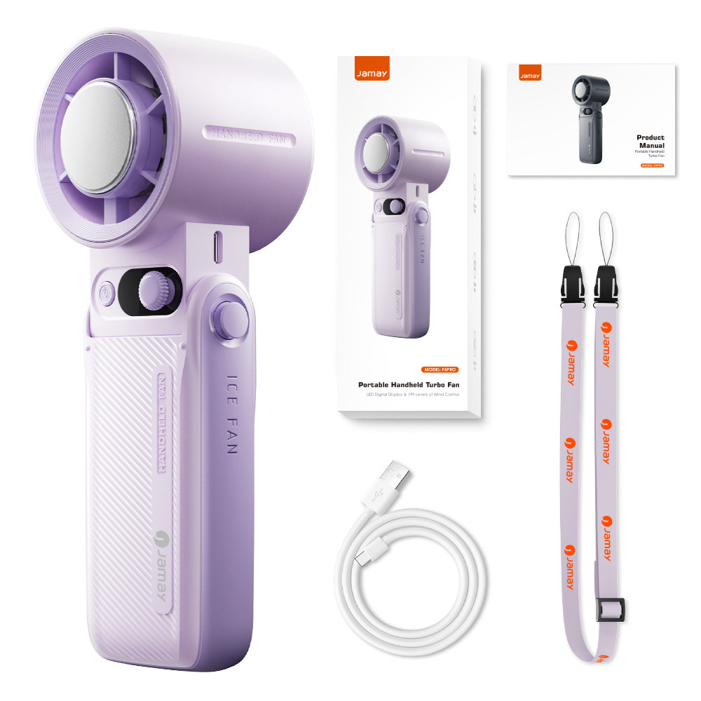 8000mAh Turbo Handheld Fan 199 Adjustable Speeds LED Digital Display Powerful Portable Cooling Fan  9