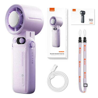 8000mAh Turbo Handheld Fan 199 Adjustable Speeds LED Digital Display Powerful Portable Cooling Fan  9