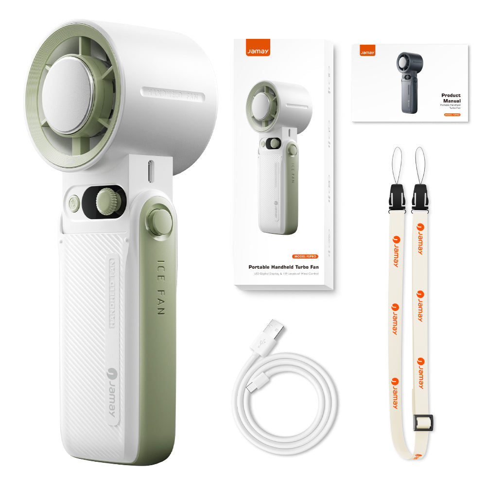 8000mAh Turbo Handheld Fan 199 Adjustable Speeds LED Digital Display Powerful Portable Cooling Fan  10