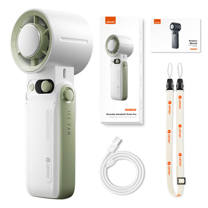 8000mAh Turbo Handheld Fan 199 Adjustable Speeds LED Digital Display Powerful Portable Cooling Fan  10