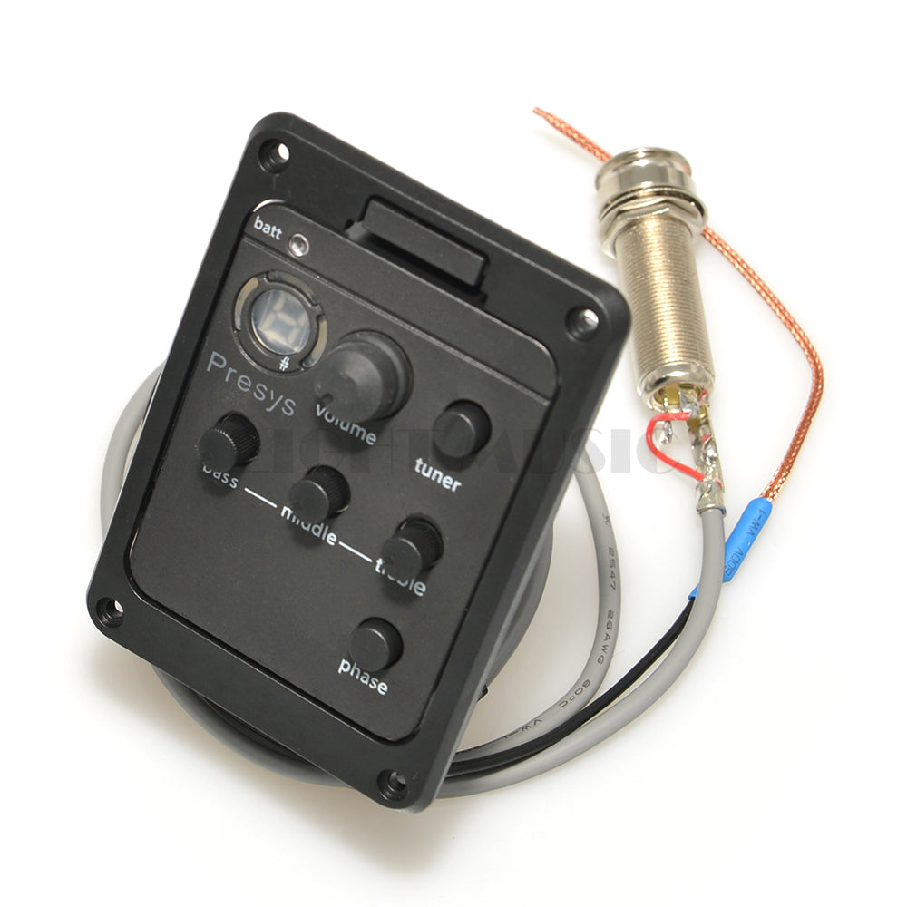 Presys 301 4 Band Acoustic Guitar Pickup with Tuner, Mic Blend Preamp, EQ, Soft Piezo, Beat Board