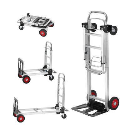 SucceBuy Foldable Hand Truck Dolly, Lightweight Portable Utility Cart with Wheels for Luggage, Warehouse Transport