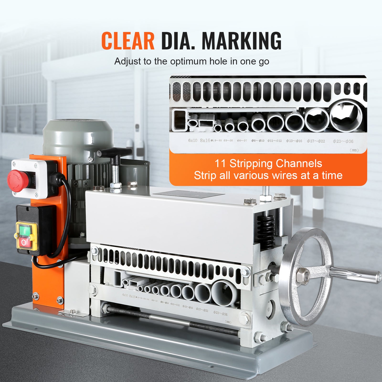 SucceBuy Wire Stripping Machine Electric Manual, Cable Stripper Wire Peeler 11 Channels Scrap Copper Recycling