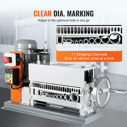 SucceBuy Wire Stripping Machine Electric Manual, Cable Stripper Wire Peeler 11 Channels Scrap Copper Recycling