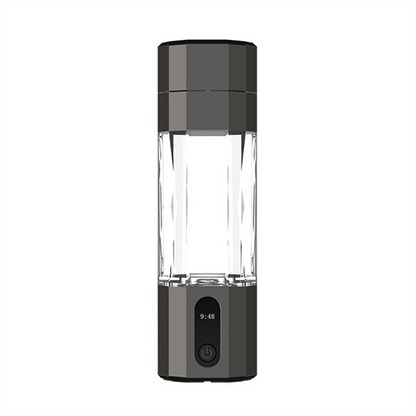 Portable Hydrogen Water Bottle Black, PEM Electrolysis Hydrogen Generator 8000PPB Rechargeable Display
