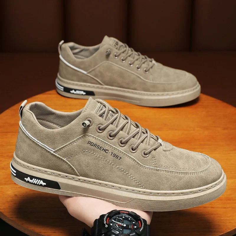 Autumn Mens New Breathable Work Safety Shoes, Trendy Casual Sports Shoes for Motorcycle Riders, Board Shoe Enthusiast