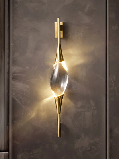 Modern Copper Crystal Wall Lamp Simple Creative Decoration Designer Lighting For Living Room Study  1
