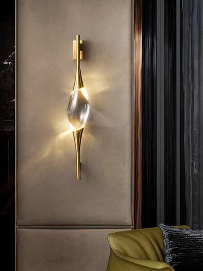 Modern Copper Crystal Wall Lamp Simple Creative Decoration Designer Lighting For Living Room Study  2