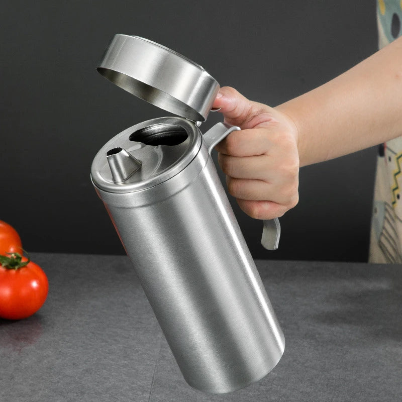 Premium Stainless Steel Leak-Proof Oil Filter Strainer, Soy Vinegar Pot, Kitchen Seasoning Bottle, Oil Storage Oiler