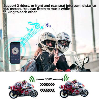 KEBIDUMEI Motorcycle Intercom Headset Helmet BT Riders Waterproof Interphone With Music Sharing  No 1