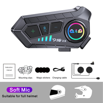 KEBIDUMEI Motorcycle Intercom Headset Helmet BT Riders Waterproof Interphone With Music Sharing  No 6