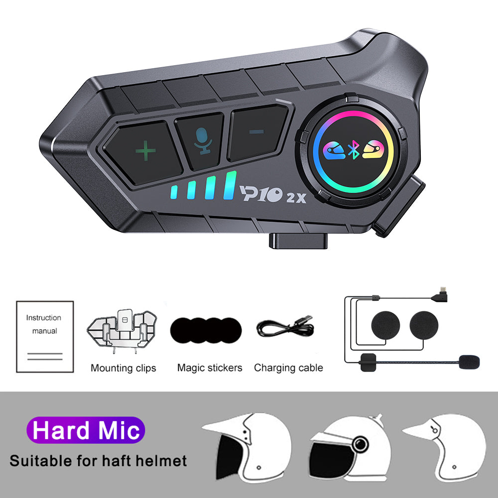 KEBIDUMEI Motorcycle Intercom Headset Helmet BT Riders Waterproof Interphone With Music Sharing  No 7