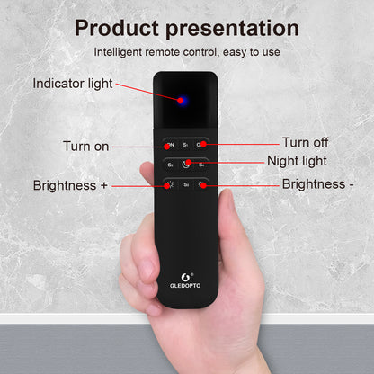 GLEDOPTO WLED Remote Control, WiFi Wireless LED Controller, Brightness Adjust, 4 Scenes Preset Night Light, 50M Distance