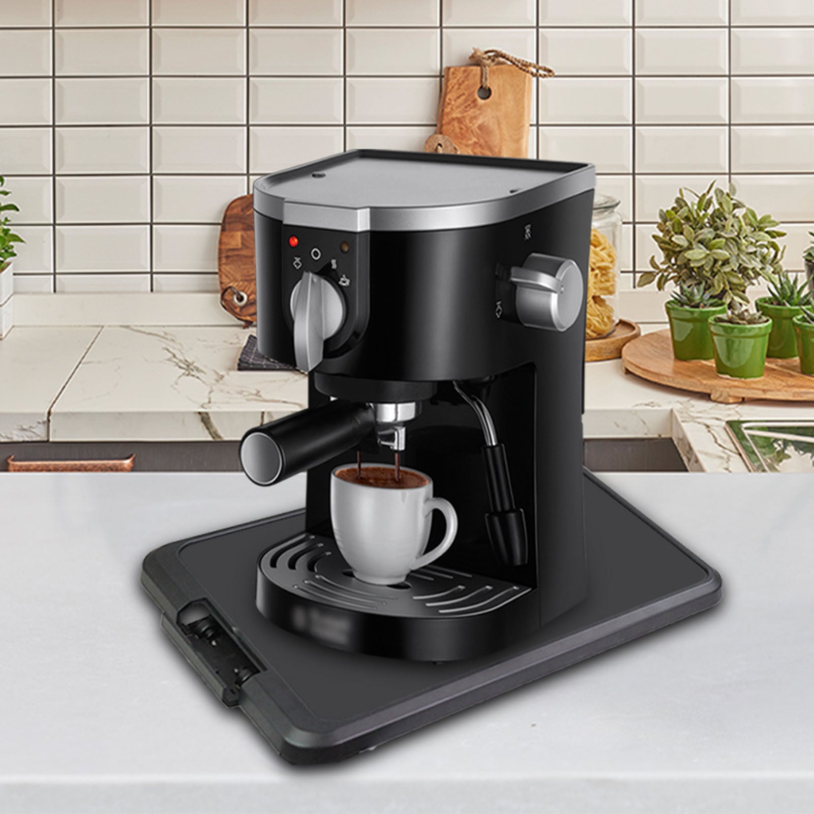 Countertop Storage Sliding Coffee Maker Tray Mat, Blender Toaster Moving Slider, Kitchen Appliances Accessories Pad