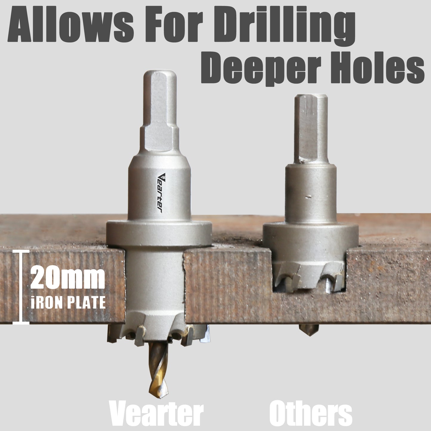 Vearter 10Pcs Carbide Tipped Hole Saw Set,Metal Drill Bit Kit for Stainless Steel, Aluminum, Alloy, Iron, Copper