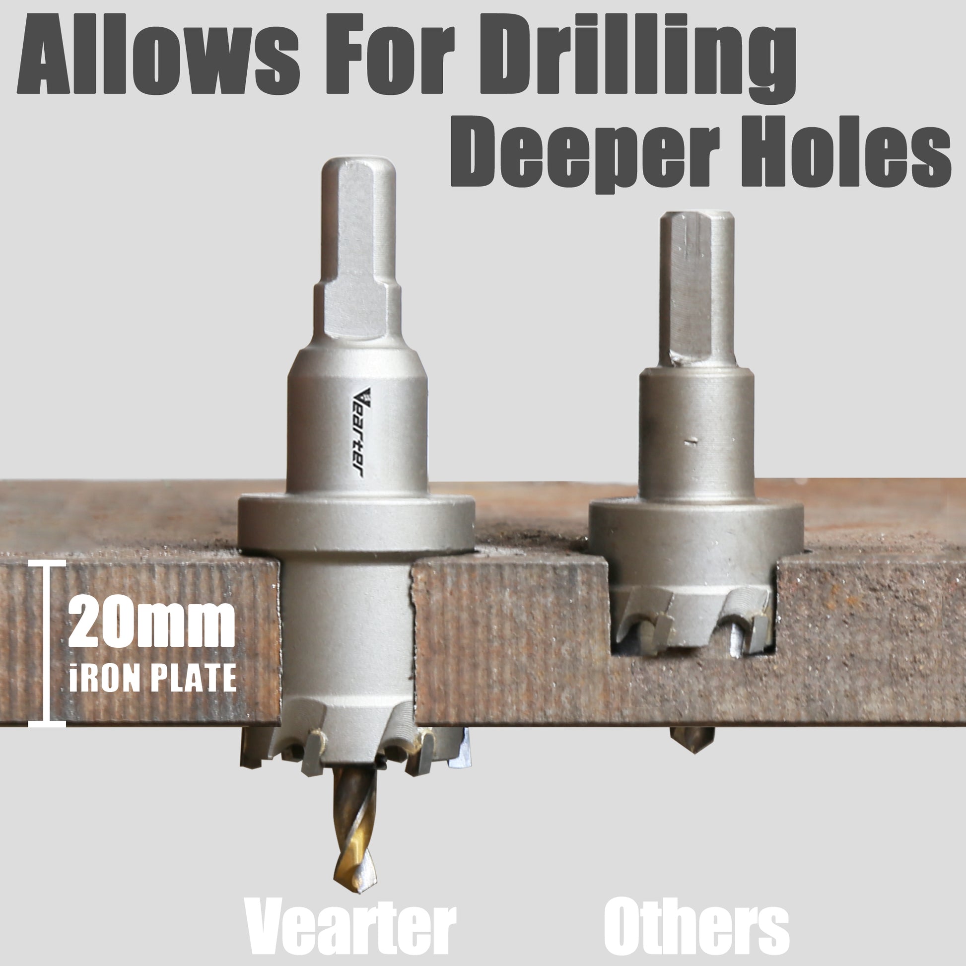 Vearter 10Pcs Carbide Tipped Hole Saw Set,Metal Drill Bit Kit for Stainless Steel, Aluminum, Alloy, Iron, Copper