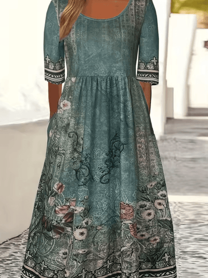 Summer Breeze Bohemian Maxi Dress With Short Sleeves 6