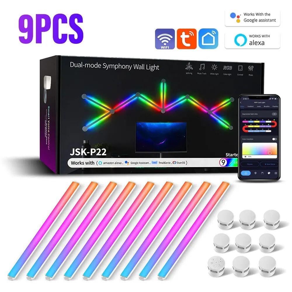 LED Smart Wall Lamp RGBIC Light Bar For Immersive Atmosphere Lighting 7