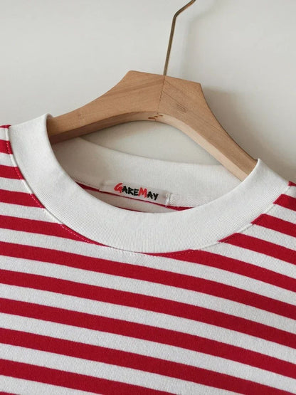 WomenS Oversized Striped TShirt  95 Cotton Long Sleeve Vintage Casual Top 14