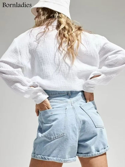 BreezeCotton Womens Long Sleeve Shirt  Lightweight Stylish  100 Cotton Comfort 2
