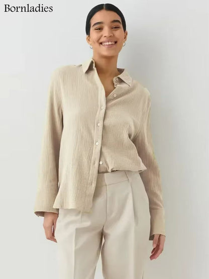 BreezeCotton Womens Long Sleeve Shirt  Lightweight Stylish  100 Cotton Comfort 3