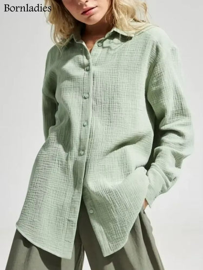 BreezeCotton Womens Long Sleeve Shirt  Lightweight Stylish  100 Cotton Comfort 11