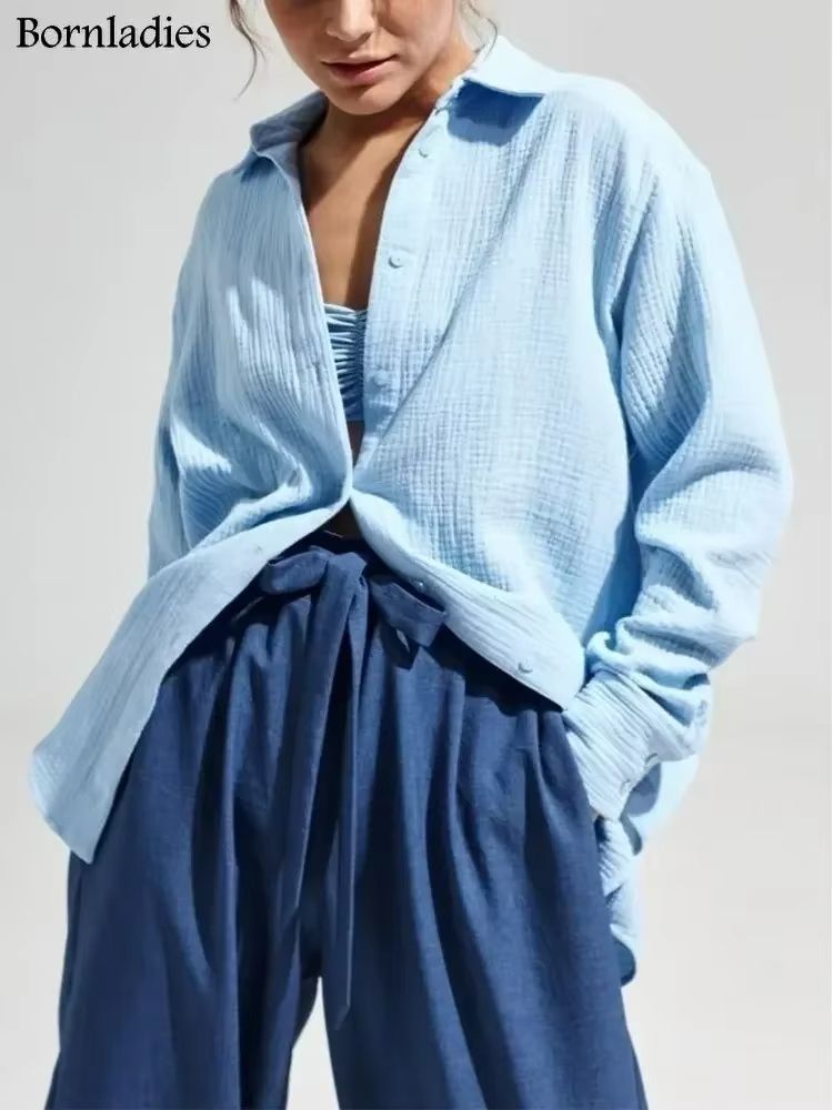 BreezeCotton Womens Long Sleeve Shirt  Lightweight Stylish  100 Cotton Comfort 8
