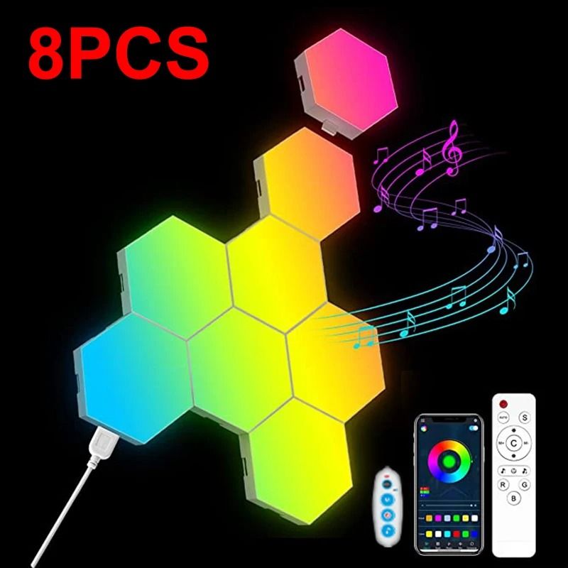Modular RGB LED Hexagon Wall Light Panels With App And Music Sync 6