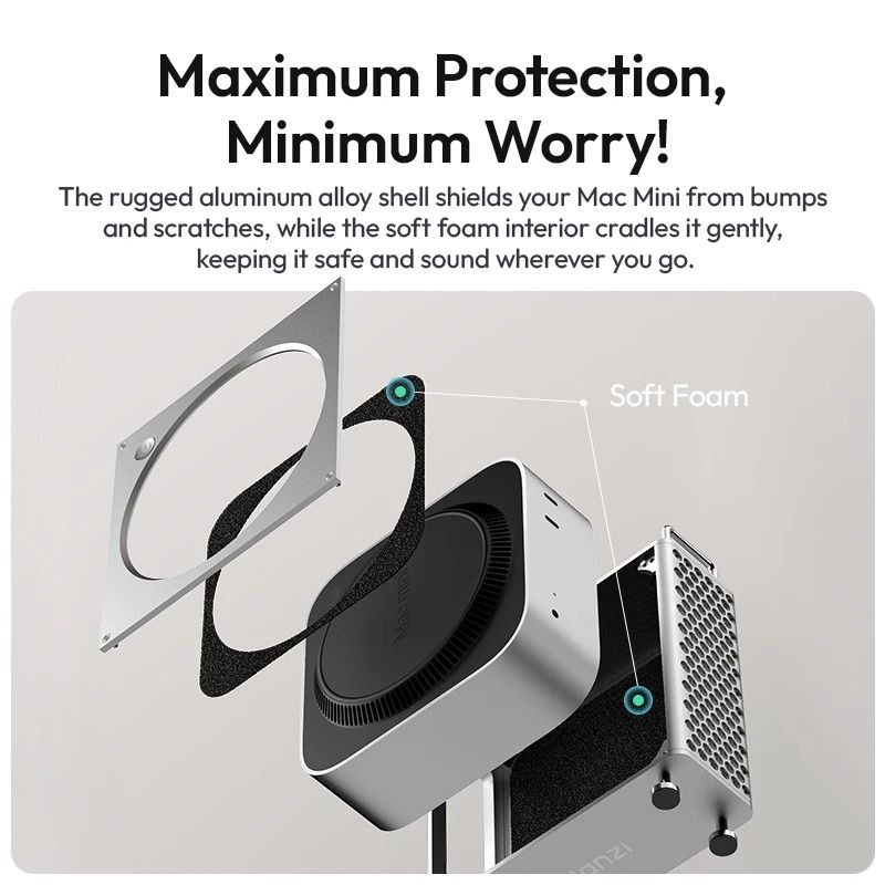 Sleek Aluminum Cooling Case For Mac Mini M4 And M4 Pro 3