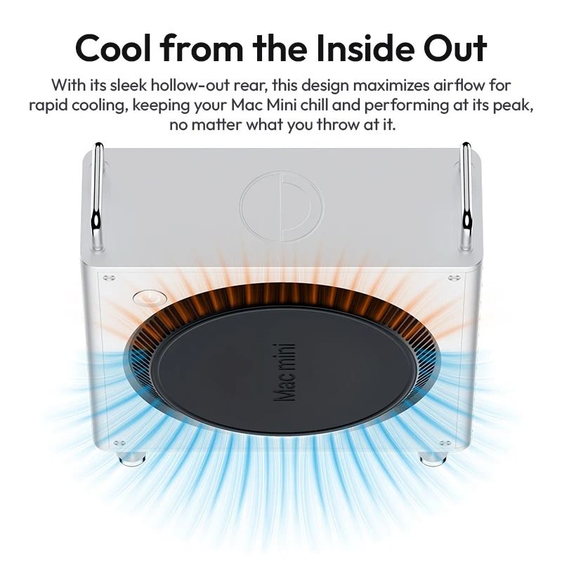 Sleek Aluminum Cooling Case For Mac Mini M4 And M4 Pro 4