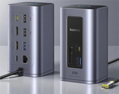 Versatile 12 in 1 USB C Docking Station with Dual 4K Display and Ethernet