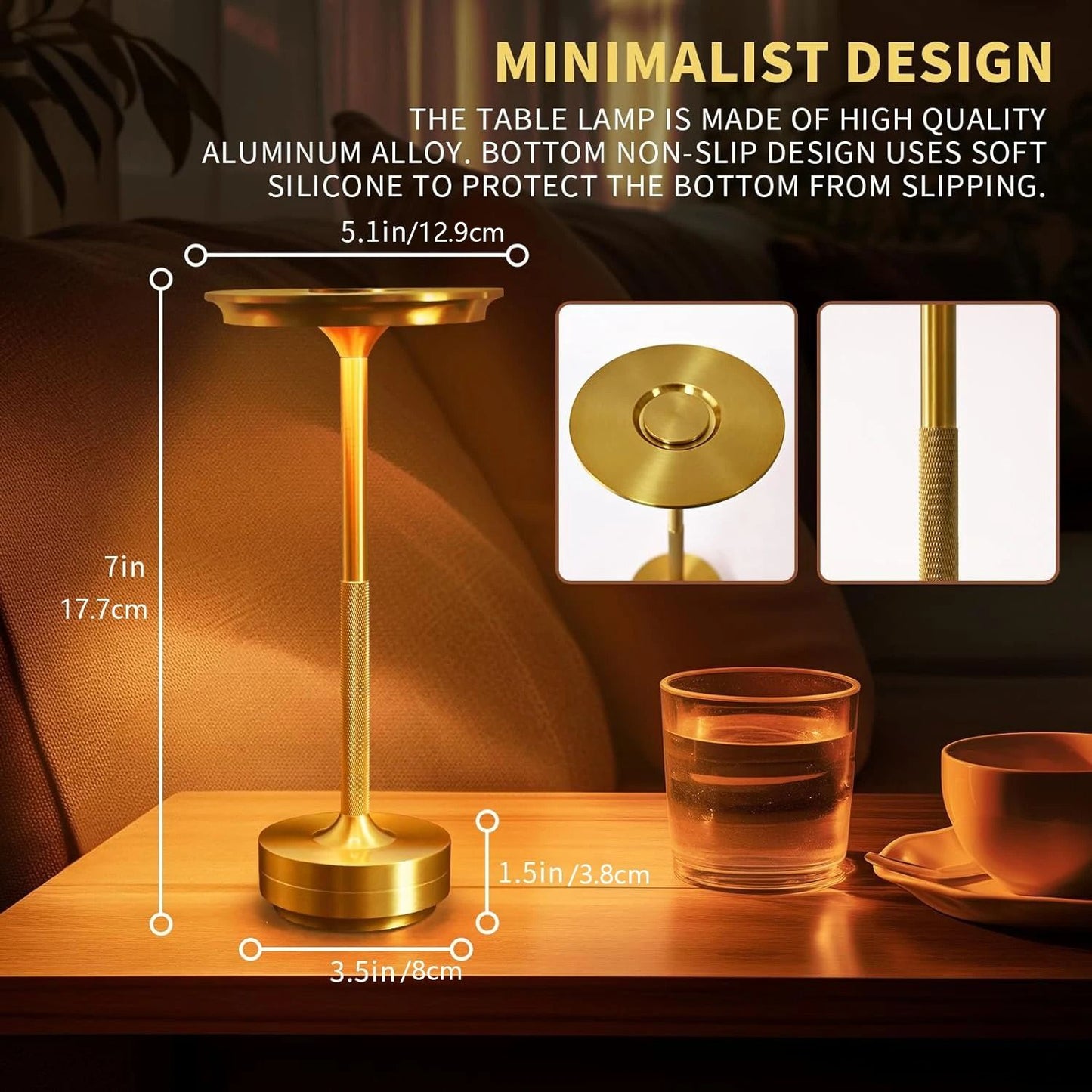 Portable Rechargeable Touch Controlled LED Table Lamp For Ambient Lighting 4