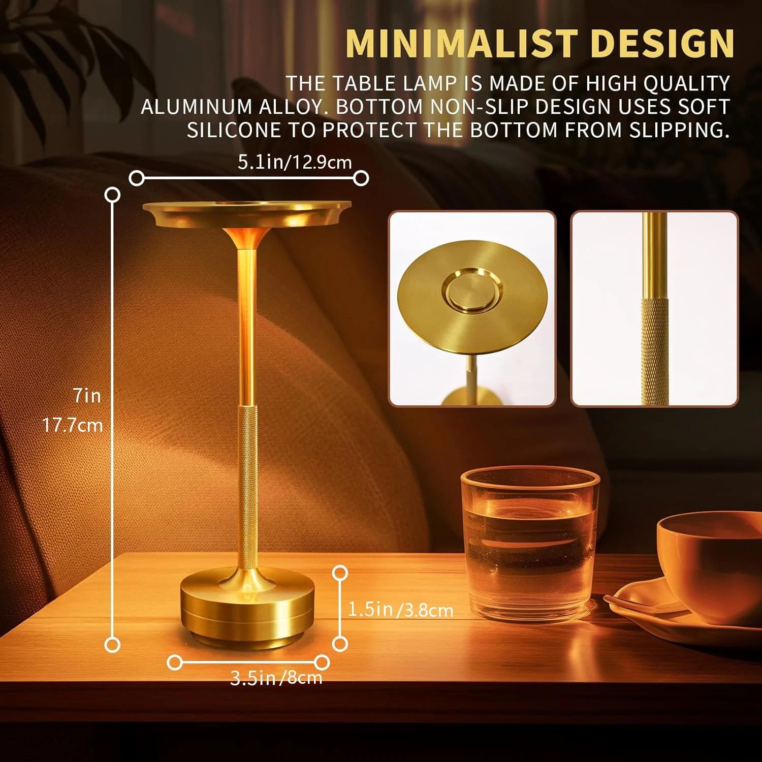 Portable Rechargeable Touch Controlled LED Table Lamp For Ambient Lighting 4