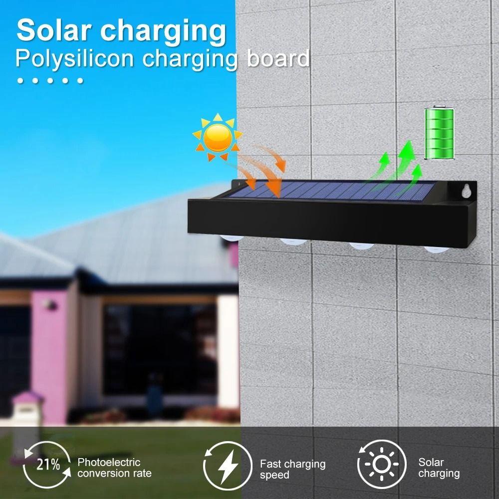 Solar Powered LED Exterior Wall Lamp For Outdoor Ambient Lighting 4