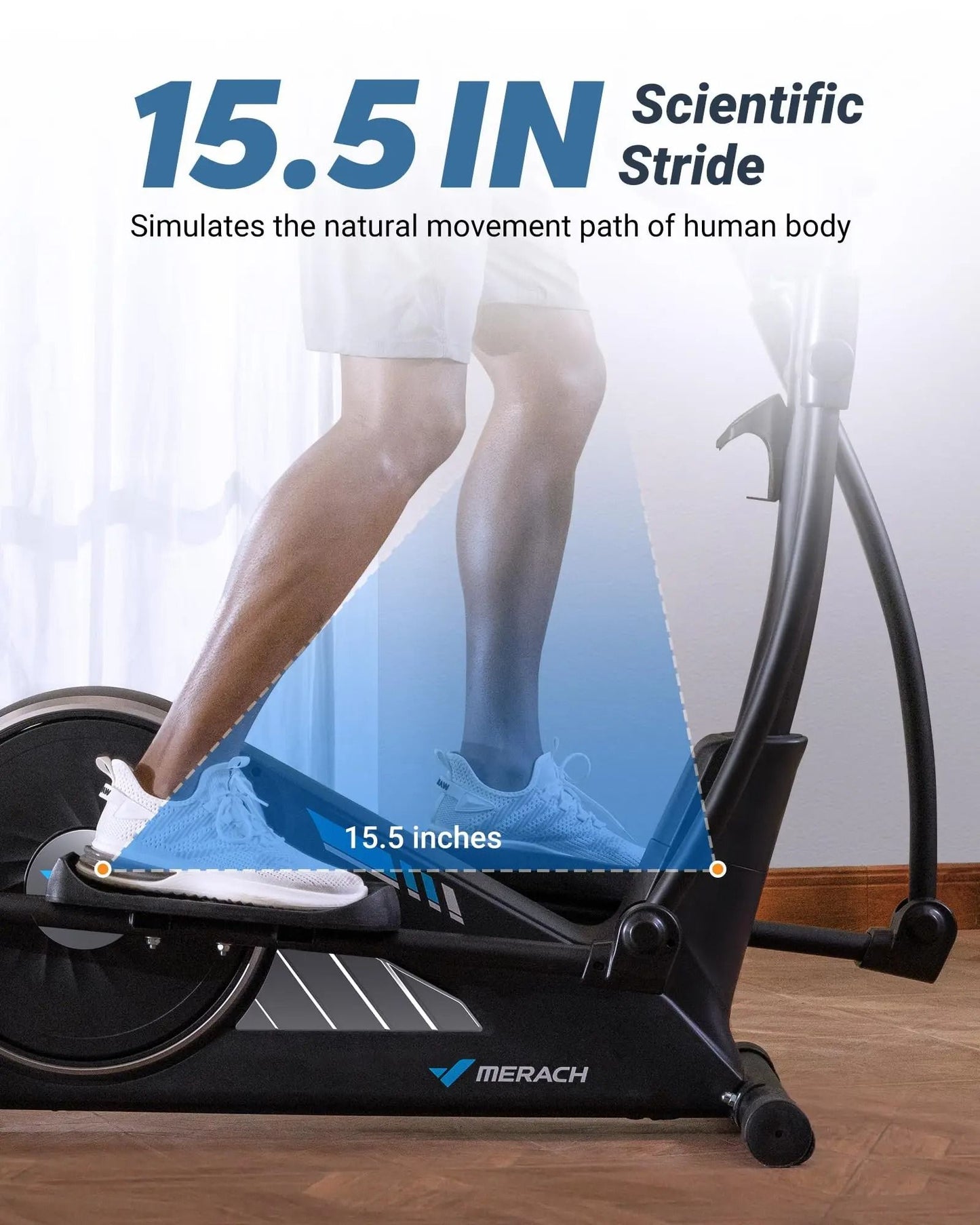 Quiet Magnetic Elliptical Trainer With Adjustable Resistance And App Support 1