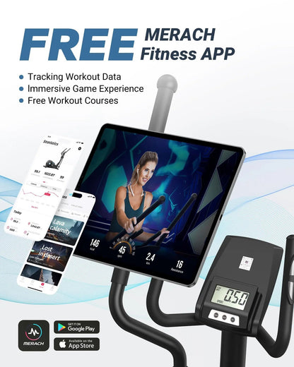 Quiet Magnetic Elliptical Trainer With Adjustable Resistance And App Support 2