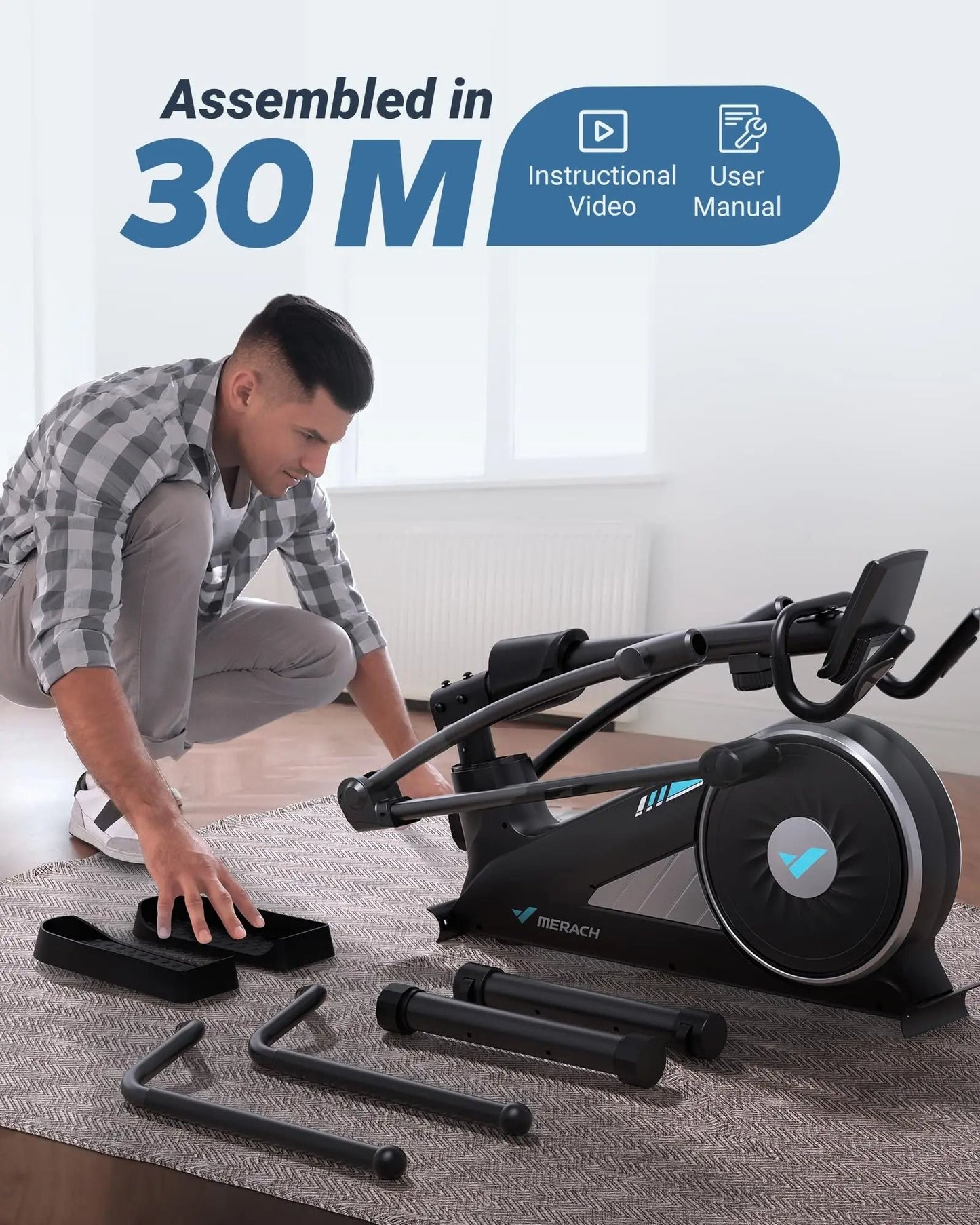 Quiet Magnetic Elliptical Trainer With Adjustable Resistance And App Support 3