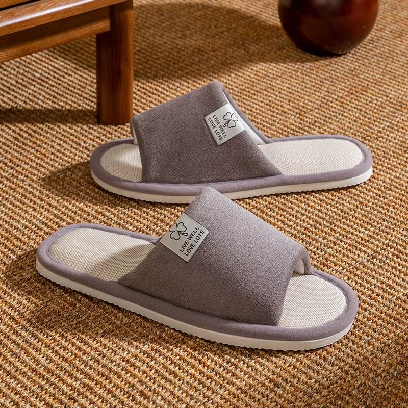 Mens Non Slip Linen House Slippers Soft Sole Indoor Comfort Shoes For Spring And Summer 2