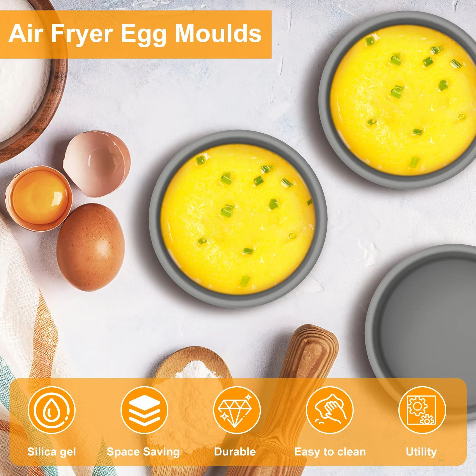 Silicone Egg Poacher Cups  Nonstick Egg Molds For Air Fryer Microwave  Oven 1