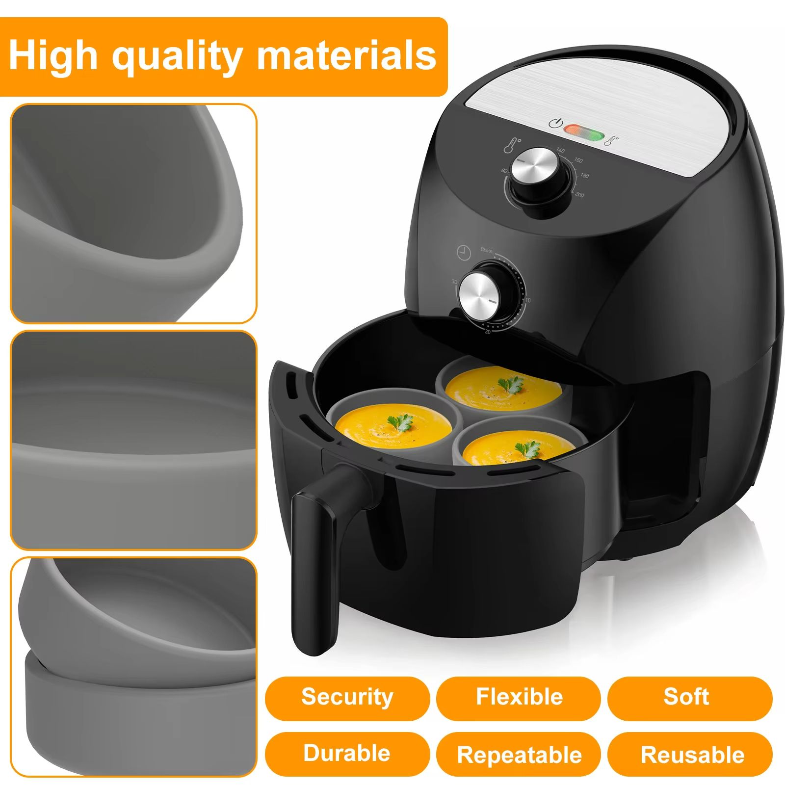 Silicone Egg Poacher Cups  Nonstick Egg Molds For Air Fryer Microwave  Oven 5
