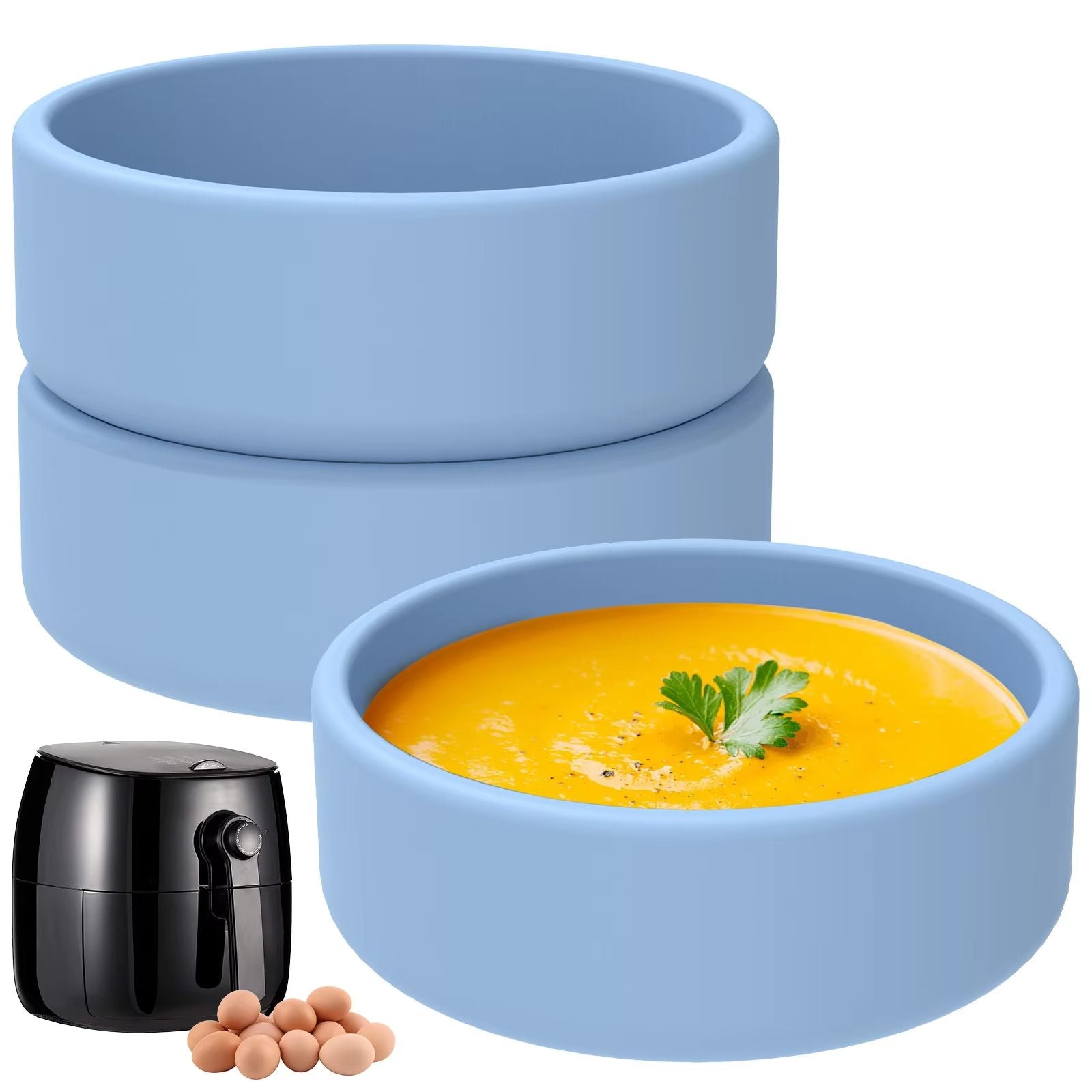 Silicone Egg Poacher Cups  Nonstick Egg Molds For Air Fryer Microwave  Oven 6