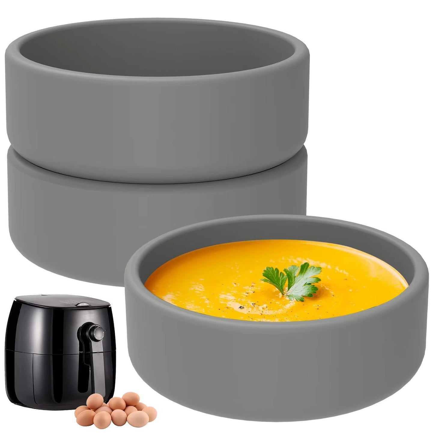 Silicone Egg Poacher Cups  Nonstick Egg Molds For Air Fryer Microwave  Oven 7