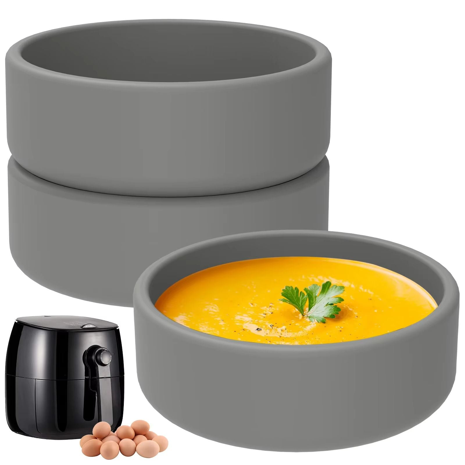 Silicone Egg Poacher Cups  Nonstick Egg Molds For Air Fryer Microwave  Oven 7