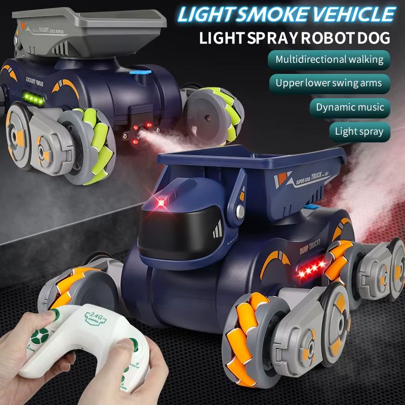 RC Stunt Car 8 Wheel Robot Dog Remote Control Toy With Lights Spray And Gesture Sensing 3