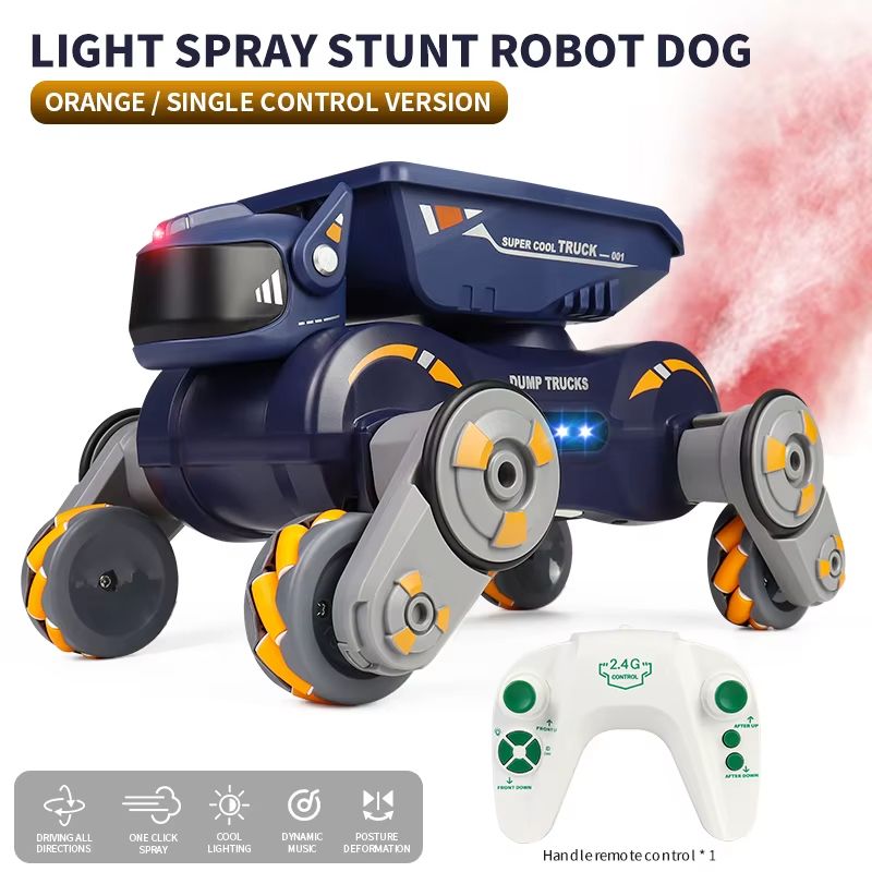 RC Stunt Car 8 Wheel Robot Dog Remote Control Toy With Lights Spray And Gesture Sensing 6