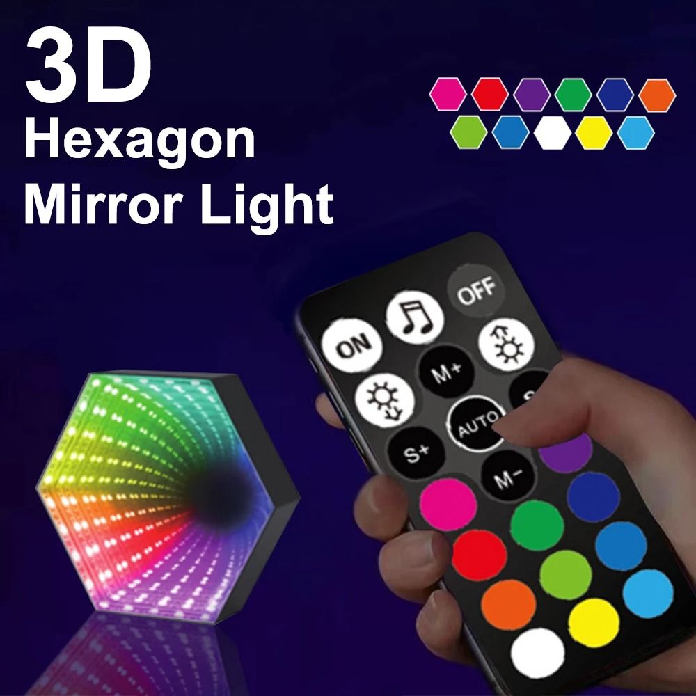 Interactive RGB Mirror Tunnel Ambient Desk Lamp With Music Sync 2