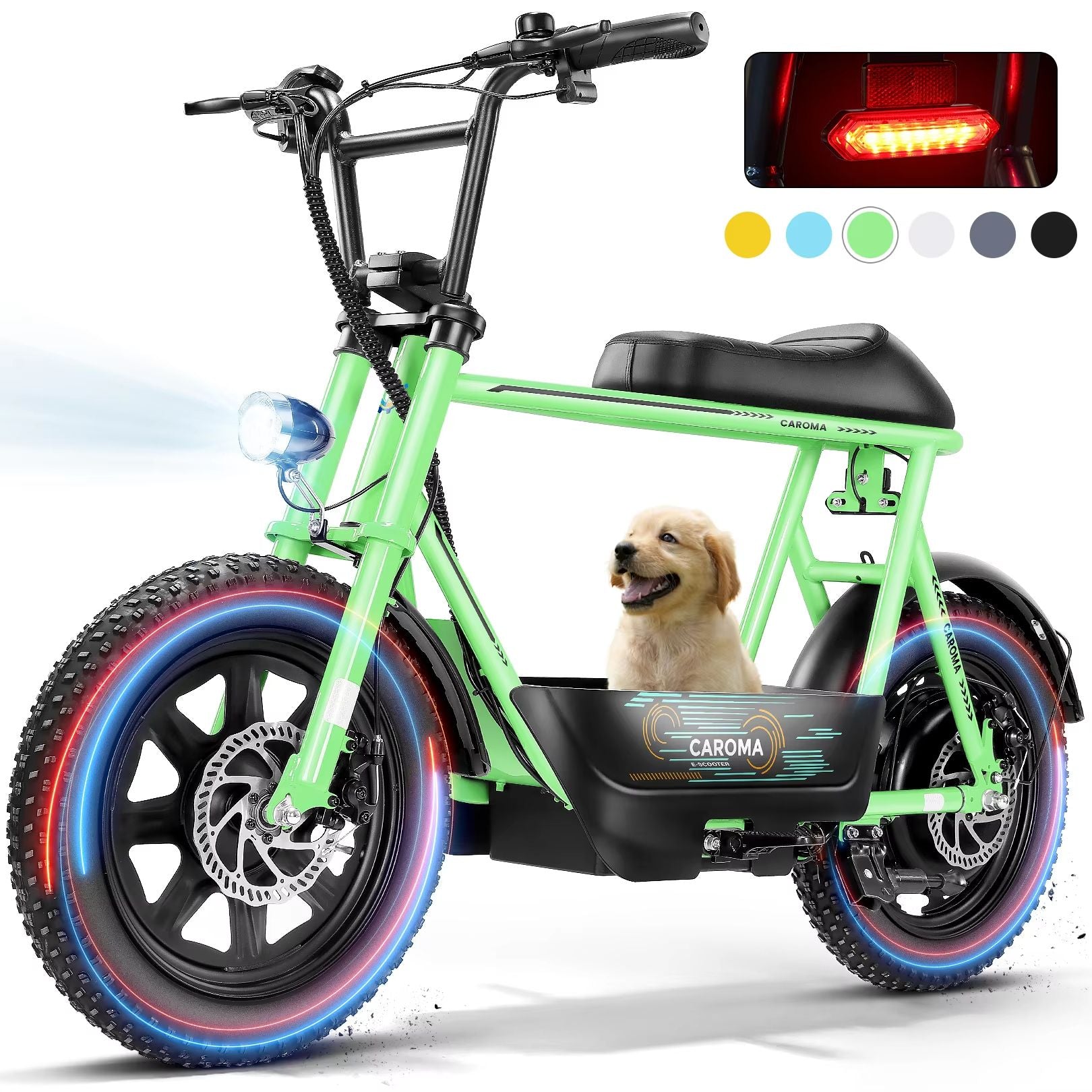 819W AllTerrain Electric Scooter With Seat  Fat Tire Commuter Ebike For Adults  Teens With Carry Ba 10